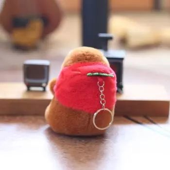 Keychain Capybara Plush Toy Pp Cotton Stuffed Bag Decor For Children Gift Strawberry