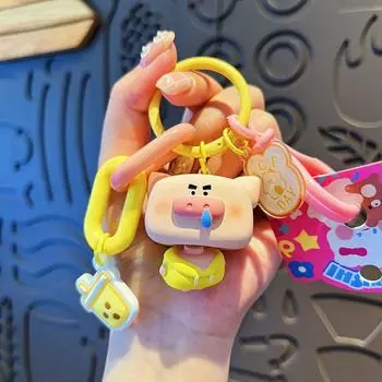 Keychains Animal Key Chain Rabbit Cartoon Doll Pendant Delicate Little Cute Keyring Women style 1