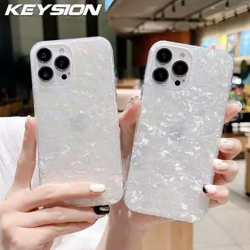 KEYSION Чехол с блестящим узором Diamond Shell для iPhone 12 11 Pro Max, женский противоударный чехол для iPhone SE 3 2020 XS Max XR for iPhone 12 розовый