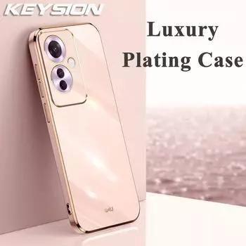 KEYSION Роскошный чехол с покрытием для OPPO Reno11 F 5G A79 F25 Pro, силиконовый квадратный противоударный чехол для телефона OnePlus Nord N30 SE 5G for Nord N30 SE 5G белый