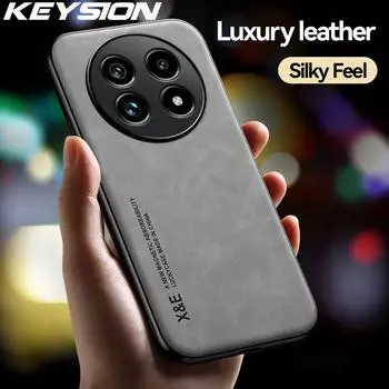 KEYSION Роскошный ретро чехол из искусственной кожи для Realme 13+ 5G 13 5G Силиконовый+ПК противоударный чехол для телефона OPPO Realme 13 Pro+ 5G for Realme 13 5G синий