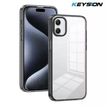 KEYSION Прозрачный чехол для телефона Samsung A06 A05 ТПУ+ПК Противоскользящий HD Прозрачный Ударопрочный Задняя крышка для телефона Galaxy A04 A04e A06 for Samsung A06 чёрный