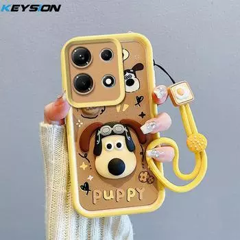 Противоударный чехол KEYSION для Infinix Note 30 4G 5G со шнурком, силиконовый милый 3D-чехол для телефона с мультяшной куклой для Infinix Note 30 VIP for Infinix Note 30 4G