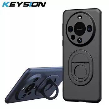KEYSION Противоударный чехол для MagSafe для Huawei Mate 60 Pro, матовый жесткий пластиковый чехол-подставка для телефона с кольцом для Huawei Mate60 50 40 Pro for Huawei Mate 40 серый