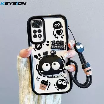 KEYSION Противоударный чехол для Redmi Note 11 Pro 5G 11S со шнурком, силиконовый милый 3D-чехол для телефона с мультяшной куклой для Redmi Note 11 Pro+ 5G for Redmi Note 11