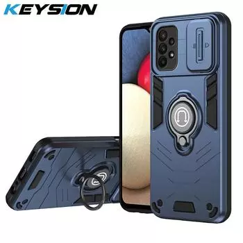 KEYSION Противоударный чехол для Samsung A33 5G A23 A13 4G защитное кольцо для камеры с кольцом-подставкой, чехол для телефона для Galaxy A32 A22 M32 for Samsung M32 серый
