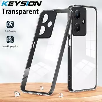 KEYSION Противоударный прозрачный чехол для Infinix Hot 30i Прозрачный мягкий TPU силиконовый + задняя крышка для телефона из ПК для Infinix Hot 30i for Infinix Hot 30i белый