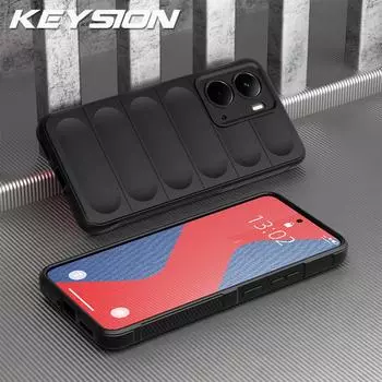 KEYSION Shockproof Matte Case for Realme P3 5G P3 Ultra 5G Anti-skid Soft Silicone Phone Back Cover for OPPO Realme P3 Ultra 5G for Relame P3 5G чёрный