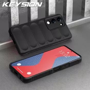 KEYSION Shockproof Matte Phone Case for VIVO Y04 Anti-skid Soft Silicone Phone Back Cover for VIVO Y29t 5G Y29s 5G for VIVO Y04 чёрный