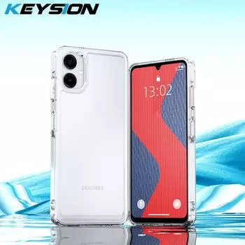 KEYSION Transparent Shockproof Phone Case for Samsung A06 Soft TPU Silicone Clear Phone Back Cover for Galaxy A06 for Samsung A06 синий
