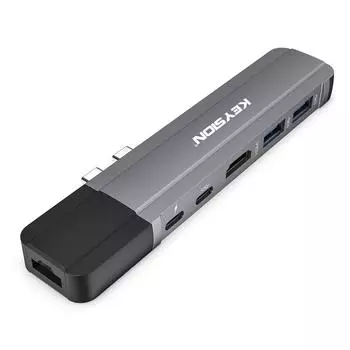 KEYSION USB КОНЦЕНТРАТОР C КОНЦЕНТРАТОР для Multi USB 3.0 HDMI адаптер USB Сплиттер для MacBook Pro Док-станция Thunderbolt 3 темно-серого