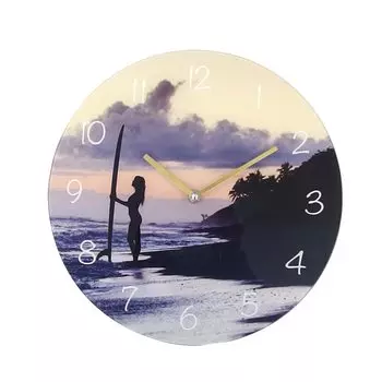 Keystone Glass Wall Clock Beach D Approximately CL056258 Size 30 D3.5