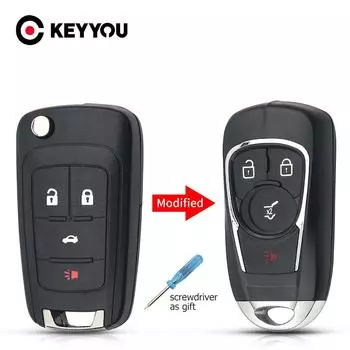 KEYYOU модифицированный чехол для дистанционного ключа автомобиля для Opel Vauxhall Adam Astra Mokka Zafira для Chevrolet Cruze Keyless-go 4 кнопки