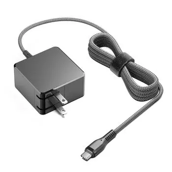 KFD PD 65 Вт USB-адаптер для быстрой зарядки, адаптер переменного тока для ноутбука, складная вилка переменного тока, 20 В, встроенный плетеный кабель длиной 2 м, универсальный MacBook