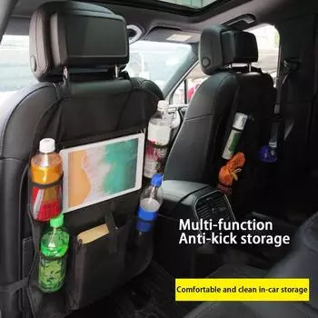 Kick Mats Back Seat Protectors Car Backseat Organizer Bag Multi-functional Oxford Cloth Waterproof Kick Mats Multiple Pockets