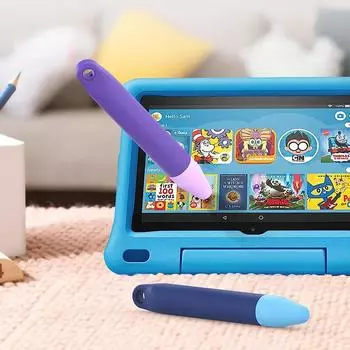 Kid-Friendly Stylus Pens with Tethers Tablet Stylus Pen Universal Touch Screen Capacitive Stylus for iPad for Amazon Fire Kids синий