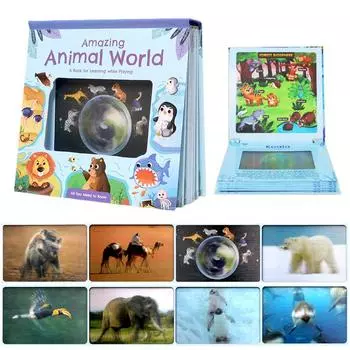 Детская 3D-книга, развивающие игрушки, творческая новинка, визуальное чтение с животными, динамическая иллюстрированная книга, детские игрушки для дошкольников, подарок
