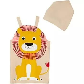 Kids Apron with Triangle Scarf Hello Lion Kids Apron M (Beige) бежевый