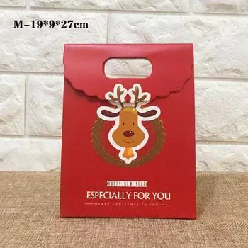 Kids Christmas Present Gift Box Case Candy Wrapping Bag Paper Eve Children Party Reindeer-M