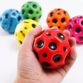 Kids High Resilience Hole Ball Soft Bouncy Ball Anti-fall Moon Shape Porous Bouncy Ball Outdoor Sport Toy Ergonomic Squeeze Toys оранжевый