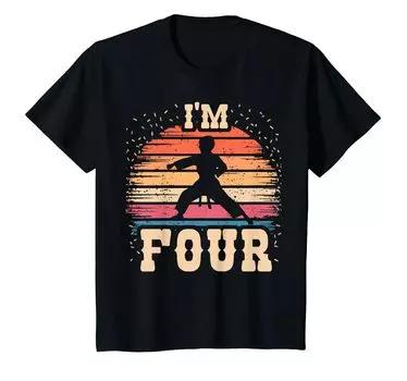 Kids Judo 4 Years Old Birthday Boys Girls 4 Years Old Judo Birthday T-Shirt чёрный