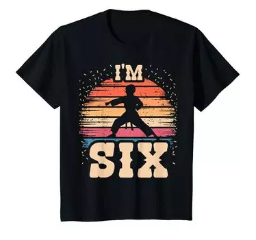 Kids Judo 6 Years Old Birthday Boys Girls 6 Years Old Judo Birthday T-Shirt чёрный