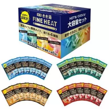 Kikiyu fine heat освежающая + теплая ванна [50 г x 24 упаковки 4 видов, 6 упаковок в каждой] суперпенящаяся газированная соль для ванн