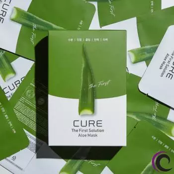 Kim Jung Moon Aloe Cure Solution Aloe Mask 25 мл *10 шт., Увлажнение, Kbeauty, Корейская косметика, образец