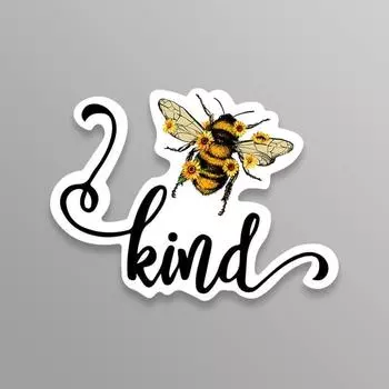 Kind Bee Kind Bumble Honey Bee Sunflower PVC Decal Sticker - Car Truck Van SUV Window Wall Cup Laptop 1pc