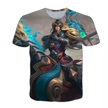 King of Glory Мужской Beloved Date Game Print Летние свободные повседневные футболки с круглым вырезом и коротким рукавом для мужчин S