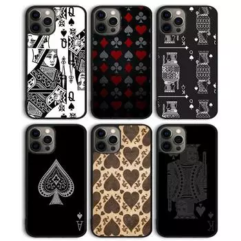 Чехол для телефона с изображением игральных карт King Queen для iPhone 11 12 13 14 Pro Max Mini, чехол для iPhone X XS Max XR 5 6 7 8 Plus Coque iPhone 6plus