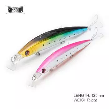 Kingdom Minnow Crankbaits Рыболовная приманка 125 мм 23 г Приманки для ловли форели Воблеры для морской воды для троллинга Искусственная приманка Поддельная рыба