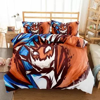Kingler Hand Painting Duvet Cover Set King Queen Double Full Twin Single Size Bed Linen Set EU single(135x200cm)