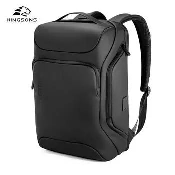 Kingsons Business Backpack For Men 15.6 inch Laptop 2025 Concise Design 180° Open Up USB-C Fast Charging Port Waterproof Black K10164W чёрный