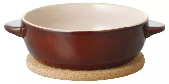 KINTO Hokkuri Round Gratin Brown Safe 16476 Oven/Microwave/Dishwasher коричневый