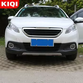 KIQI 2 шт./компл. ABS хром передние противотуманные фары крышка противотуманных фар рамка отделка блестками украшения для Peugeot 2008 2014-