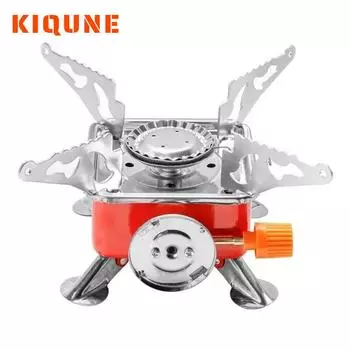 KIQUNE Camping cookware Mini Square Stove Portable Folding Gas Stove Card Ultra-Light Travel Cookware Hiking Equipment оранжевый
