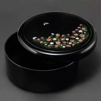Кишу лак дюймовый чайный сундук цветочный сад 10.5