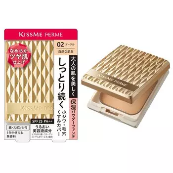 Kiss Me FERME Moist and Glossy Skin Powder Foundation 02 Natural Skin Tone 11g Suitable for Expression Lines Moisturizing Type SPF25 PA++