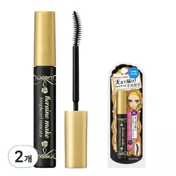 Kiss Me Тушь для ресниц Heroine Make Long & Curl Mascara P 6 г, насыщенный черный цвет, 2 шт.