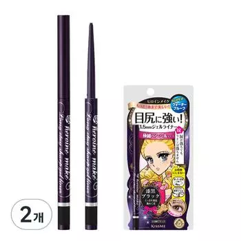 Гелевая подводка для глаз Kiss Me Heroine Make Long Stay Sharp Gel Eyeliner 0,07 г, насыщенный черный цвет, 2 шт.