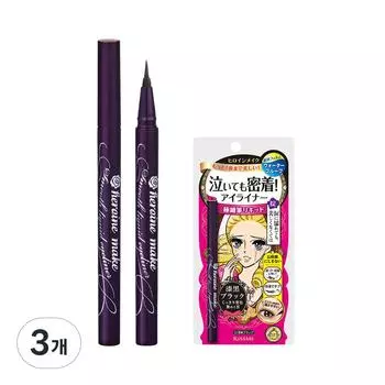 Kiss Me Жидкая подводка для глаз Heroine Make Smooth Liquid Eyeliner Super Keep 0,4 мл, насыщенный черный цвет, 3 шт.