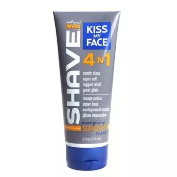 Kiss My Face 4 в 1 увлажняющий крем для бритья мужской тонизирующий спортивный аромат, 177 мл, 1 шт.