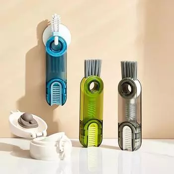 Кисть 3в1 Ferramentas De Limpeza De Palha Fenda Многофункциональная Escova De Limpeza De Garrafas De gua Tampa De Copos зелёный