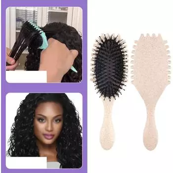 Кисть для определения локонов Bounce Curl Light Creme, кисть для укладки Boar Define для вьющихся волос, придание формы и четкости кудрям для женщин и девочек One Size зелёный