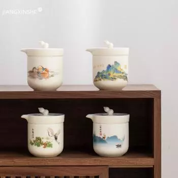 Китайский белый фарфоровый чайный сервиз Kung Fu, керамический чайник, чайная чашка, фарфоровый чайный сервиз, чайные наборы, посуда для питья, чайная церемония