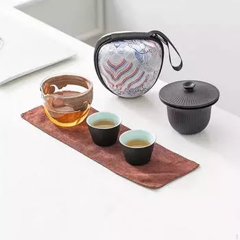 Китайский чайный сервиз Kung Fu Pot Чайник и чашка Чайная утварь для скалолазания Семья Друзей чёрный