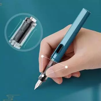 Китайский национальный стиль, перьевая ручка, капсула с чернилами, сменная винтажная ручка, студенческая гладкая ручка для письма, канцелярские принадлежности циан
