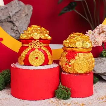 Китайский Новогодний орнамент Lucky Money Ingot Bag Украшение Яркий цвет Автомобильный орнамент Весна золотистый
