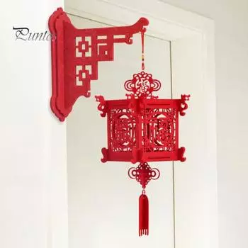 Китайский Новый год DIY Фонарь Набор Счастливый Красный Фу Настенный Подвесной Фонарь 3D Головоломка Выдолбленный Фонарь Весеннего Фестиваля для Домашнего Декора A